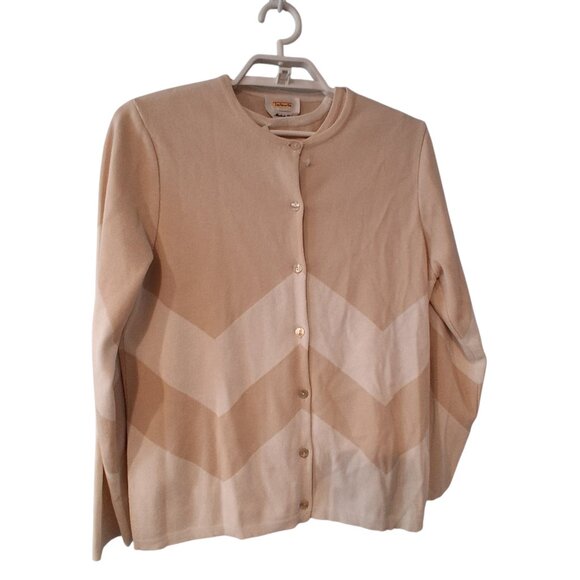 Talbots nwt 2 piece twinset cardigan shell sweaters womens L Italy chevron - Picture 2 of 7